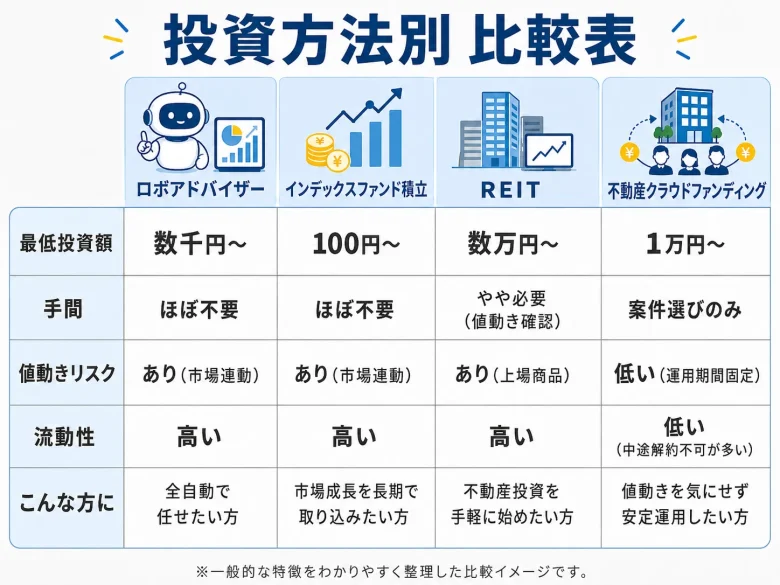4つの不動産投資の比較