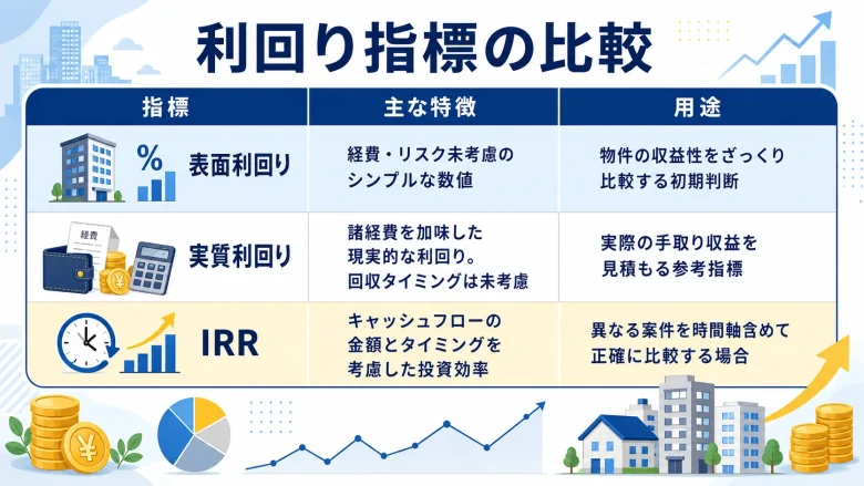 利回り指標の比較