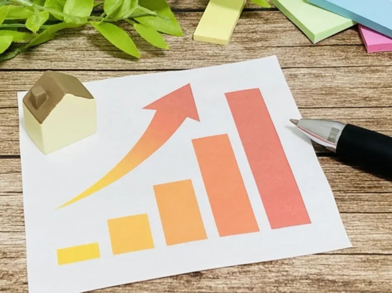 不動産・家＋上昇中のグラフ