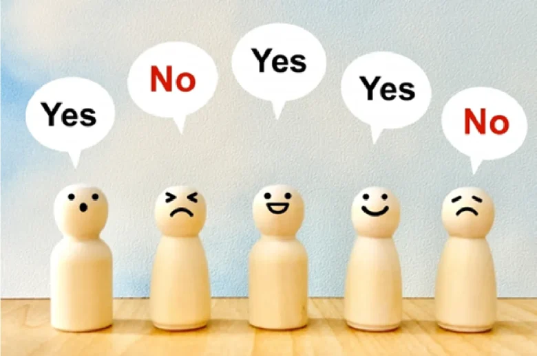 指人形とYES/NOの文字